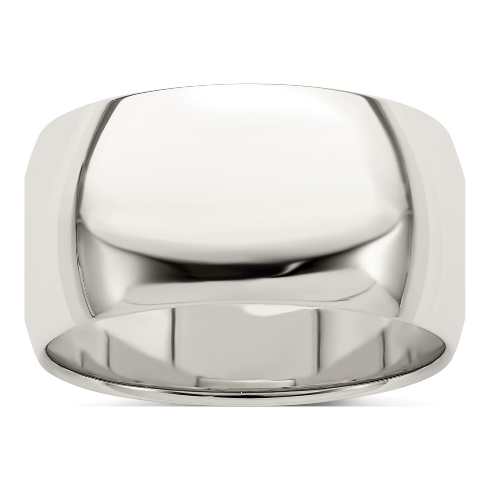 Sterling Silver 10mm Half Round Wedding Band, Sz 12