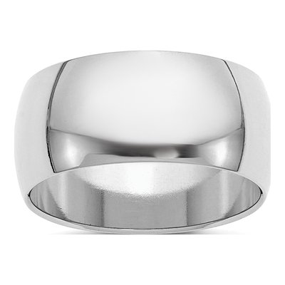 Sterling Silver 10mm Half-Round Wedding Band