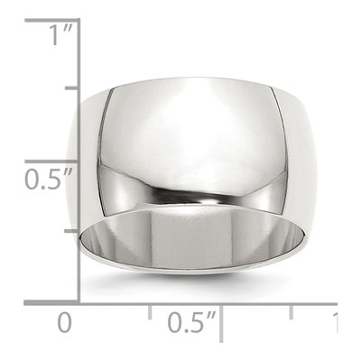 Sterling Silver 12mm Half Round Wedding Band – view 4