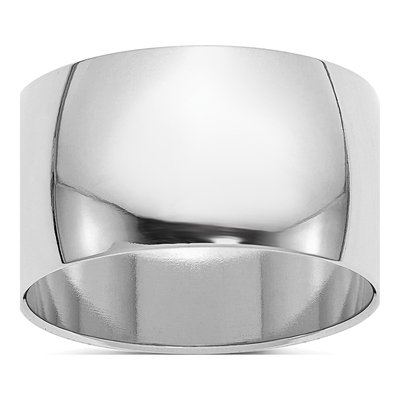 Sterling Silver 12mm Half-Round Wedding Band