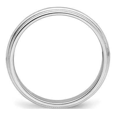 Sterling Silver 3mm Milgrain Half Round Wedding Band – view 3