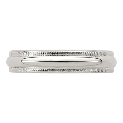 Sterling Silver 4mm Milgrain Wedding Band – view 5