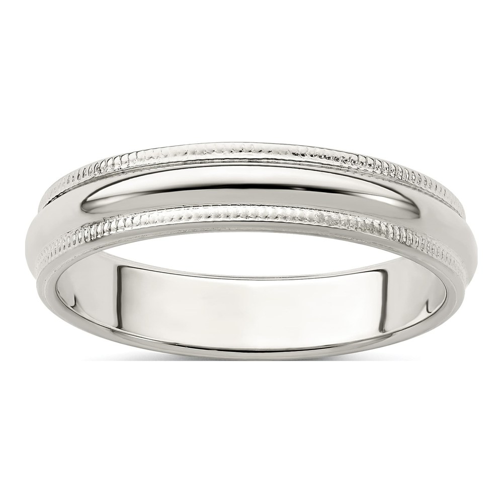 Sterling Silver 4mm Milgrain Wedding Band