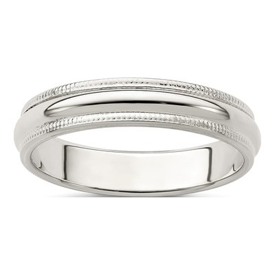 Sterling Silver 4mm Milgrain Wedding Band