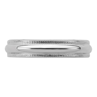 Sterling Silver 4mm Milgrain Wedding Band – view 3