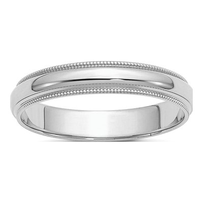 Sterling Silver 4mm Milgrain Wedding Band