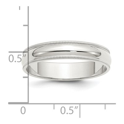 Sterling Silver 5mm Milgrain Wedding Band – view 4