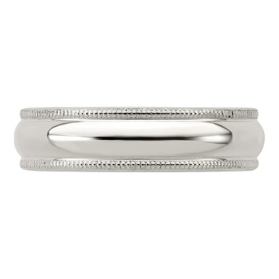 Sterling Silver 5mm Milgrain Wedding Band – view 5