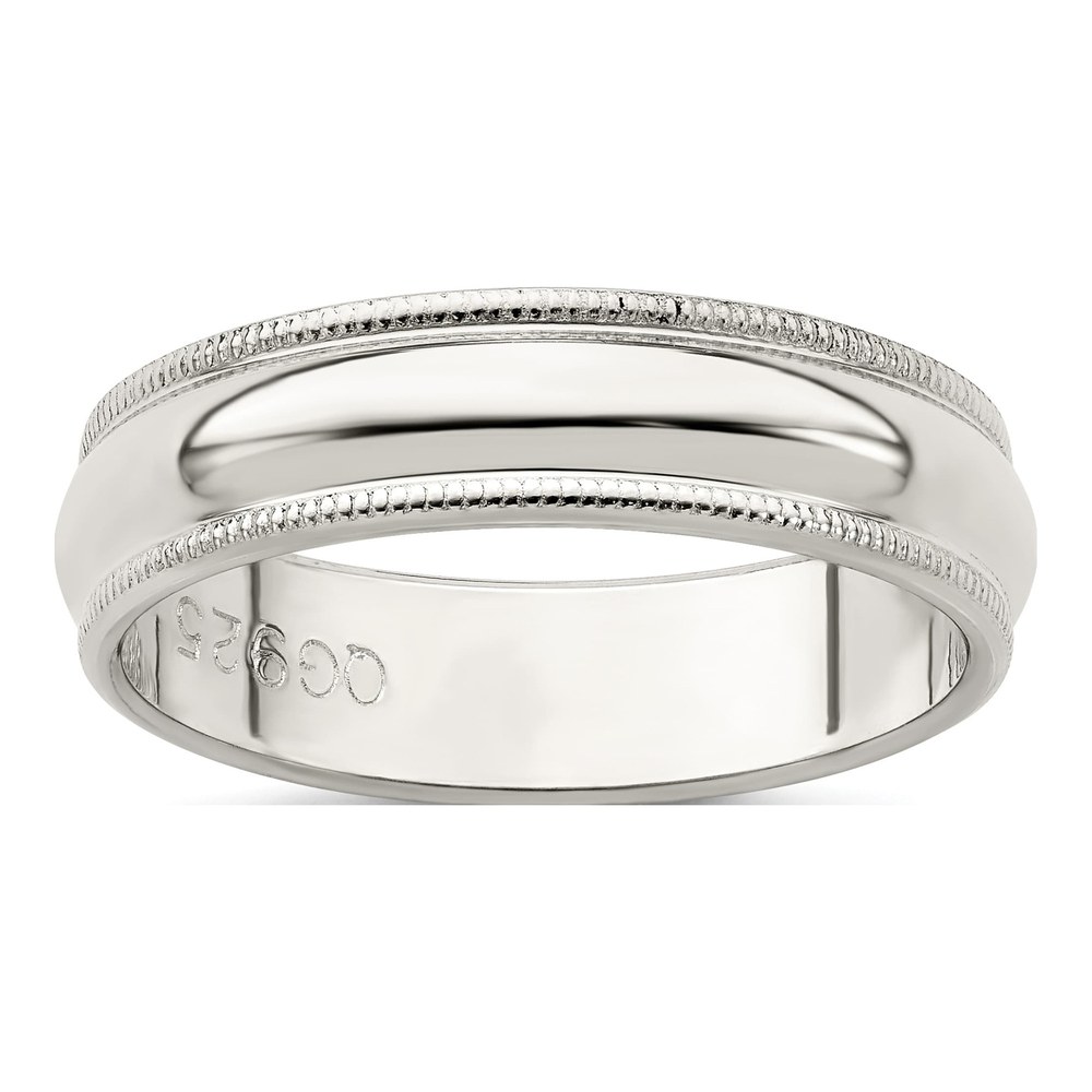 Sterling Silver 5mm Milgrain Wedding Band
