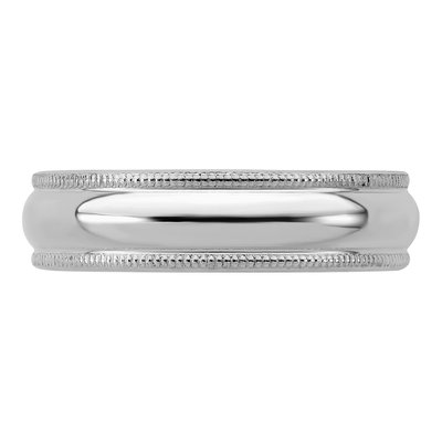 Sterling Silver 5mm Milgrain Wedding Band – view 3