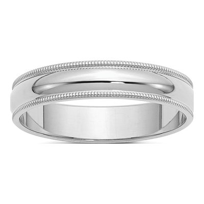 Sterling Silver 5mm Milgrain Wedding Band