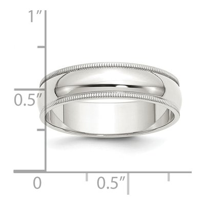 Sterling Silver 6mm Milgrain Wedding Band – view 4