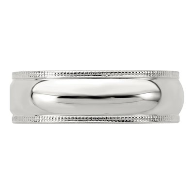 Sterling Silver 6mm Milgrain Wedding Band – view 5