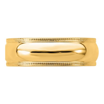 Gold-Plated Sterling Silver 6mm Half Round Milgrain Wedding Band – view 3
