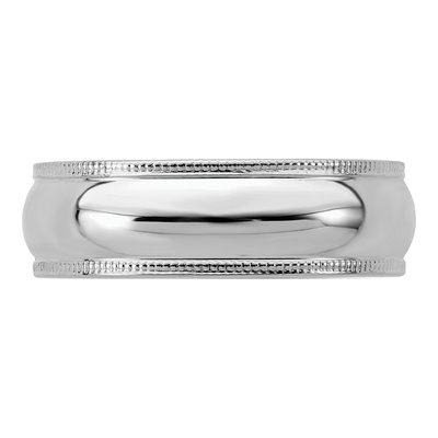 Sterling Silver 6mm Milgrain Wedding Band – view 4