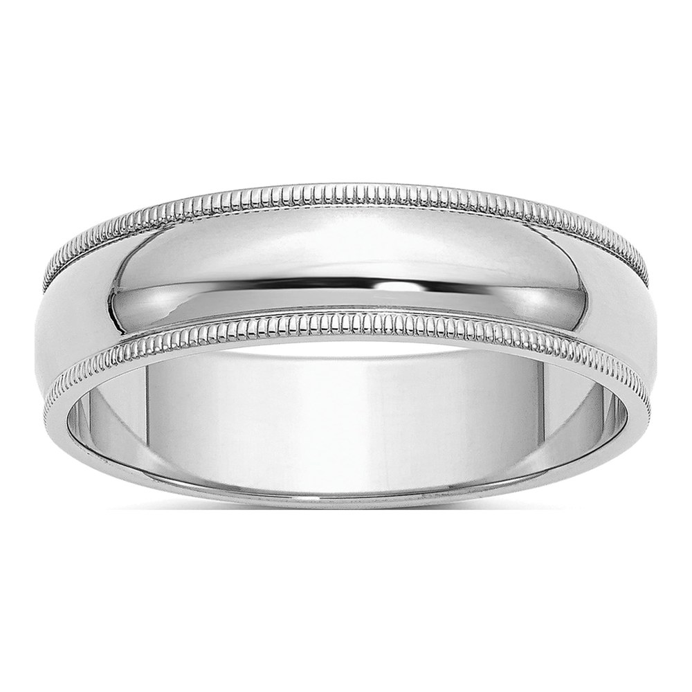 Sterling Silver 6mm Milgrain Wedding Band