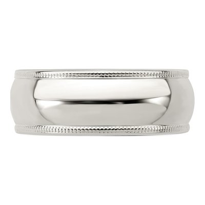 Sterling Silver 7mm Milgrain Half Round Wedding Band – view 5