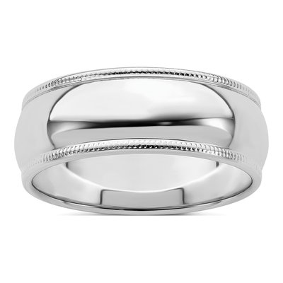 Sterling Silver 7mm Milgrain Wedding Band