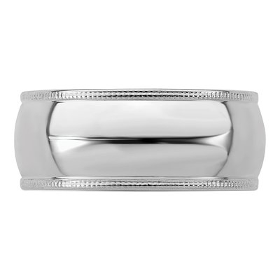 Sterling Silver 8mm Milgrain Wedding Band – view 3