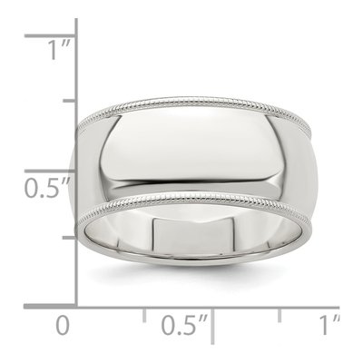 Sterling Silver 9mm Milgrain Wedding Band – view 4