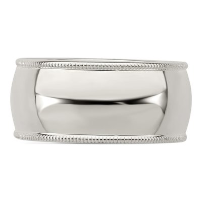 Sterling Silver 9mm Milgrain Wedding Band – view 5