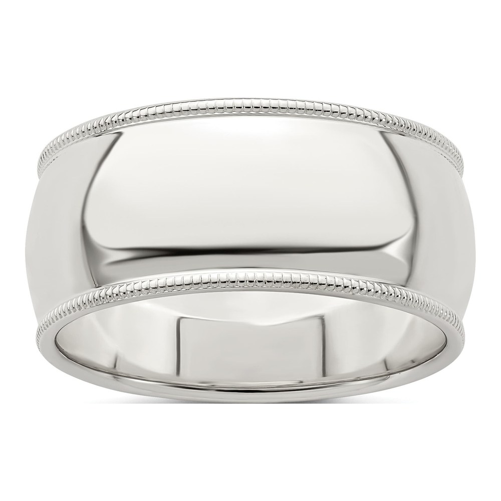 Sterling Silver 9mm Milgrain Wedding Band