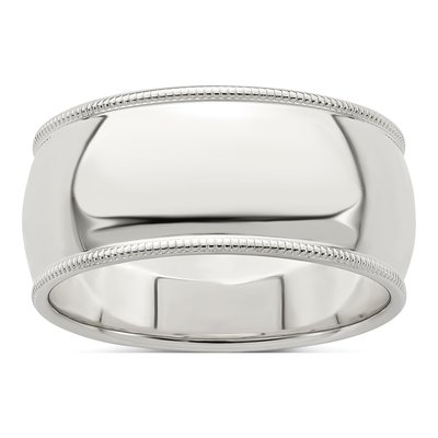 Sterling Silver 9mm Milgrain Wedding Band