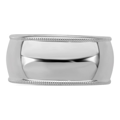 Sterling Silver 9mm Milgrain Wedding Band – view 3
