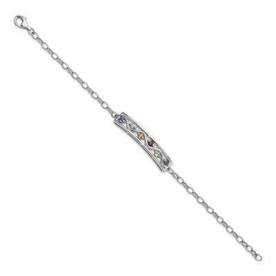 Sterling Silver Rainbow Multi Bracelet – view 2