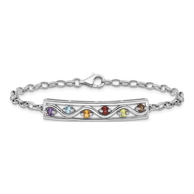 Sterling Silver Rainbow Multi Bracelet – view 3