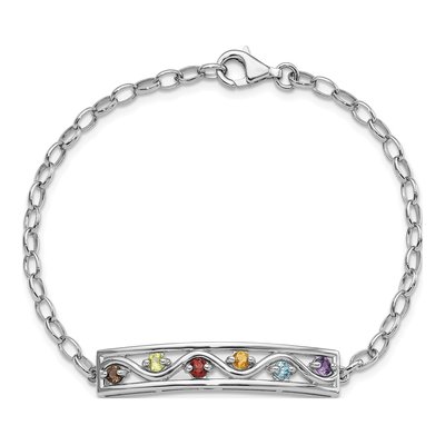 Sterling Silver Rainbow Multi Bracelet – view 4
