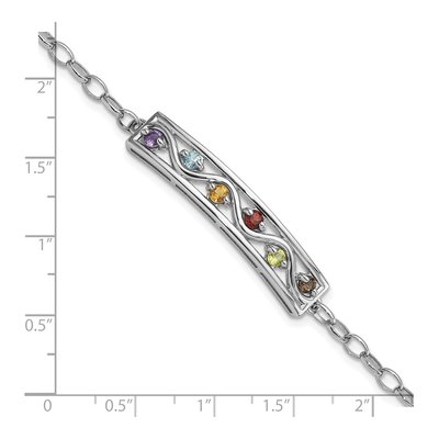 Sterling Silver Rainbow Multi Bracelet – view 5