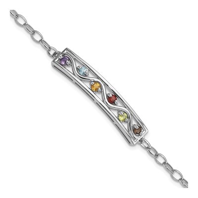 Sterling Silver Rainbow Multi Bracelet