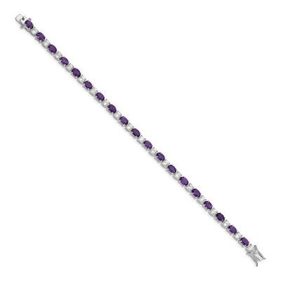 Sterling Silver Amethyst & CZ Bracelet – view 2