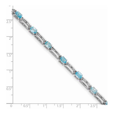 Sterling Silver Swiss Blue Topaz Bracelet – view 4