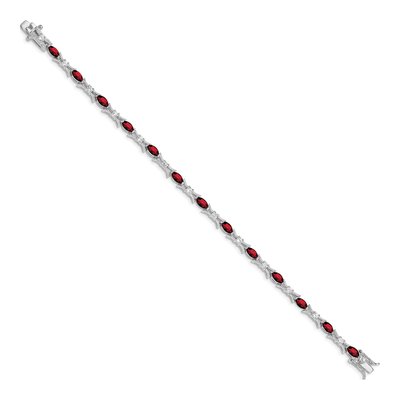Sterling Silver Garnet & CZ Bracelet – view 2