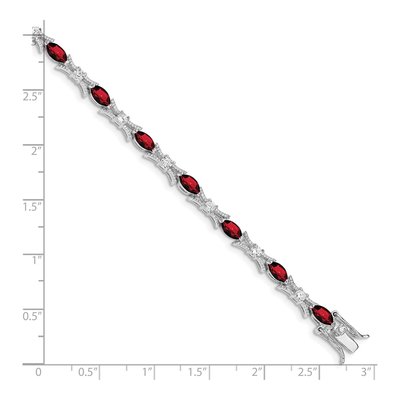 Sterling Silver Garnet & CZ Bracelet – view 4