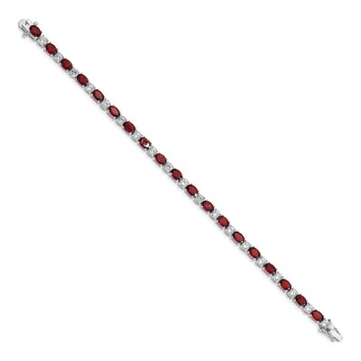 Sterling Silver Garnet & CZ Bracelet – view 2