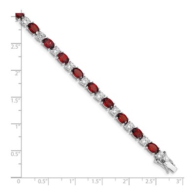 Sterling Silver Garnet & CZ Bracelet – view 4