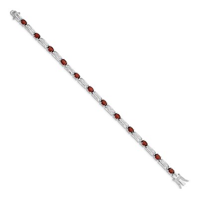 Sterling Silver Garnet Bracelet – view 2