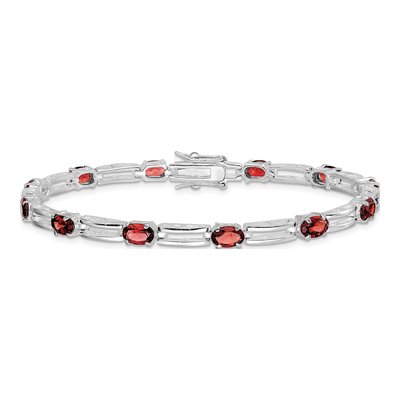 Sterling Silver Garnet Bracelet – view 3