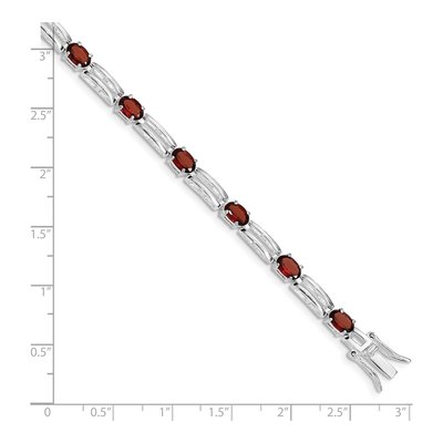 Sterling Silver Garnet Bracelet – view 4