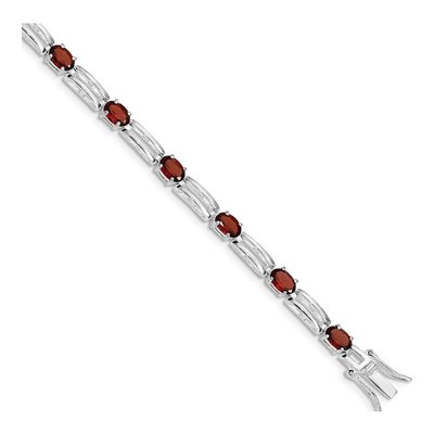 Sterling Silver Garnet Bracelet