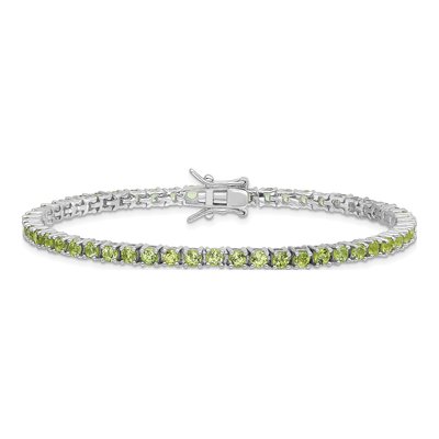 Sterling Silver Peridot Bracelet, 7 in – view 4