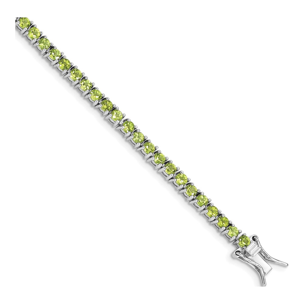 Sterling Silver Peridot Bracelet, 7 in