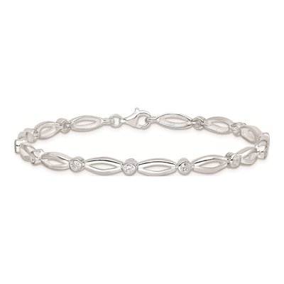 Sterling Silver 5mm Fancy Link Chain Bracelet – view 4