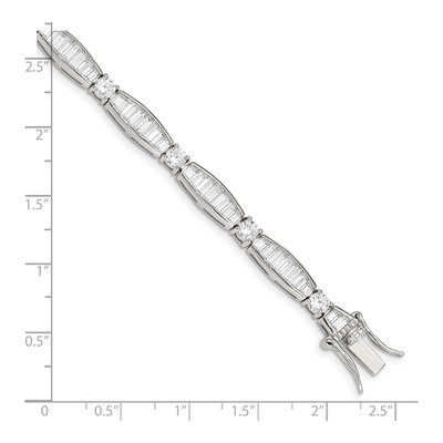 Sterling Silver CZ Baguette Round Bracelet – view 4