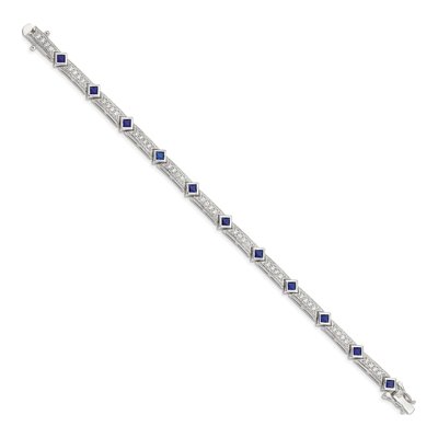 Sterling Silver CZ Glass Bracelet – view 3