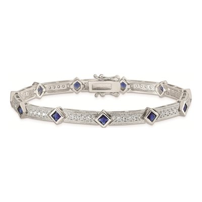 Sterling Silver CZ Glass Bracelet – view 4