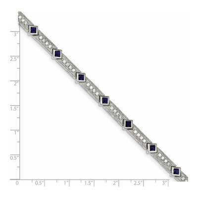 Sterling Silver CZ Glass Bracelet – view 5